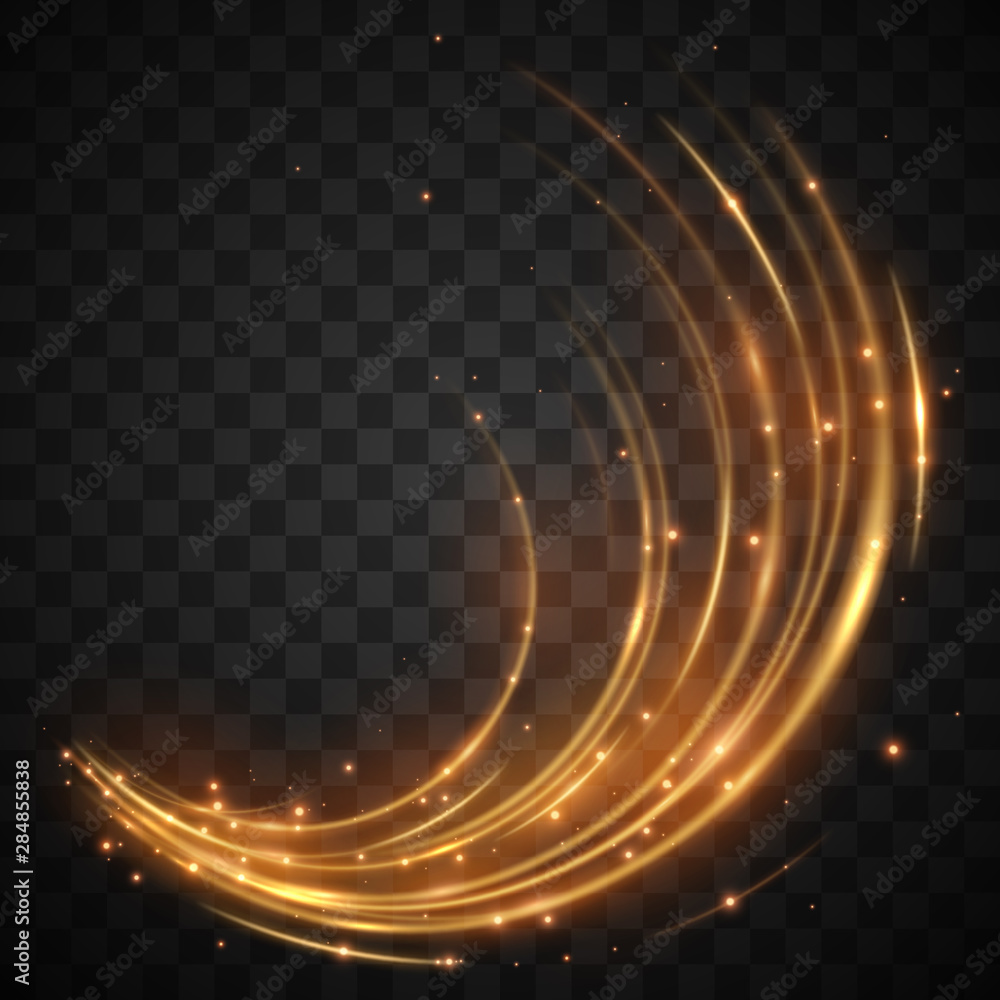 gold circle light effect on transparent background Stock Vector | Adobe ...