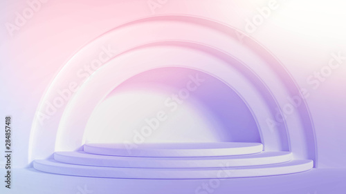 Minimalism abstract background, pedestal. 3d illustration, 3d rendering.