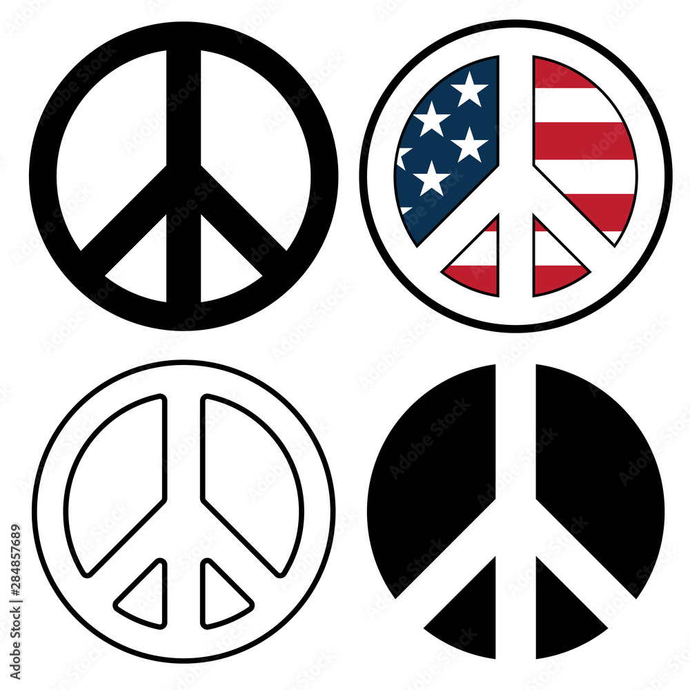 Peace Sign Symbols Isolated Vector Illustration Stock Vector | Adobe Stock