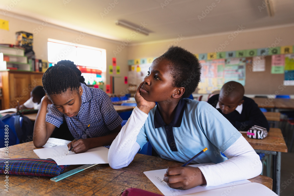 Schoolchildren in a lesson at a township school Schoolchildren in a lesson at a township school