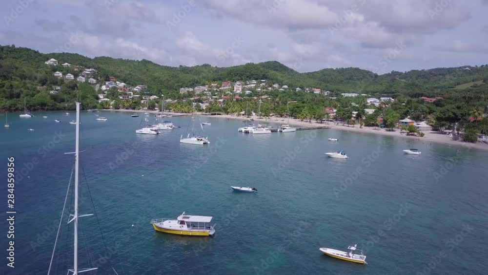 Martinique island and beach aerial view in Caribbean islands Martinique island and beach aerial view in Caribbean islands