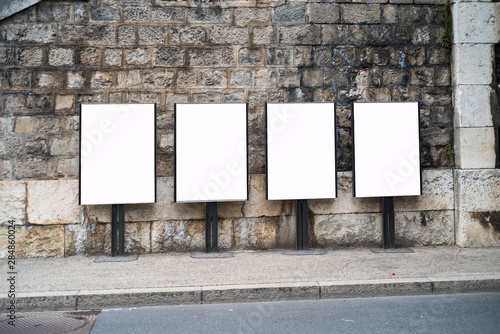 advertising poster wall on urban street