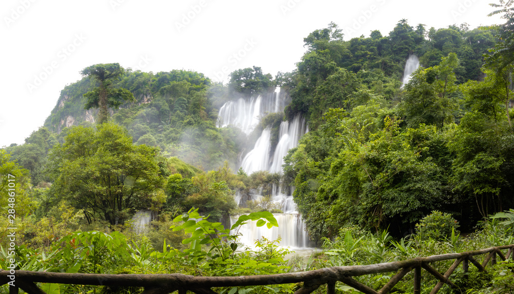 Teelosu waterfall is biggest waterfall in Thailand at umphang province, Tak, Thailand.1