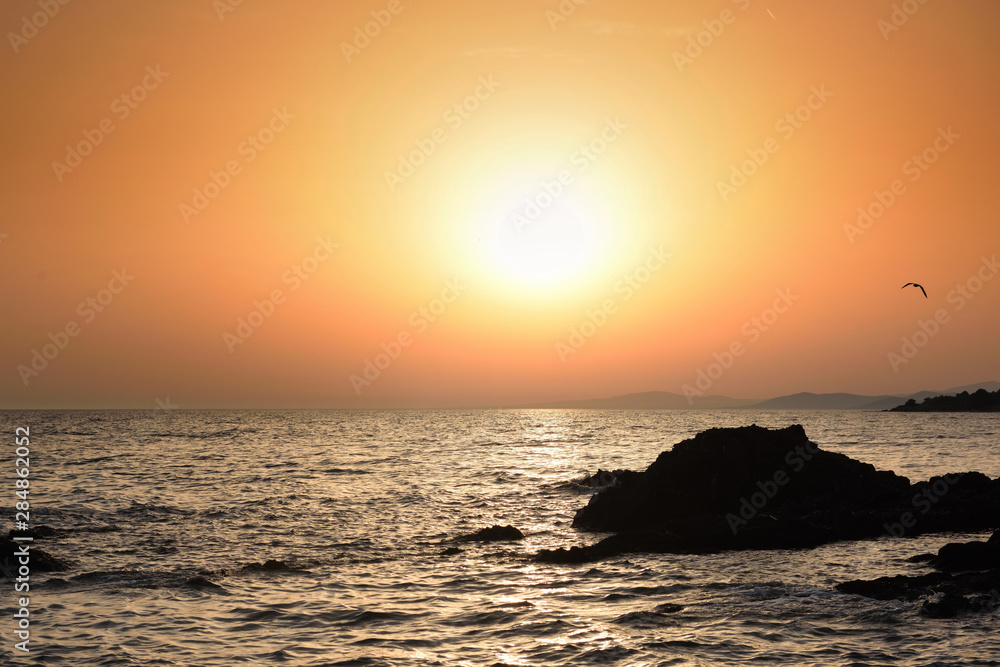Beautiful summer sea sunset landscape