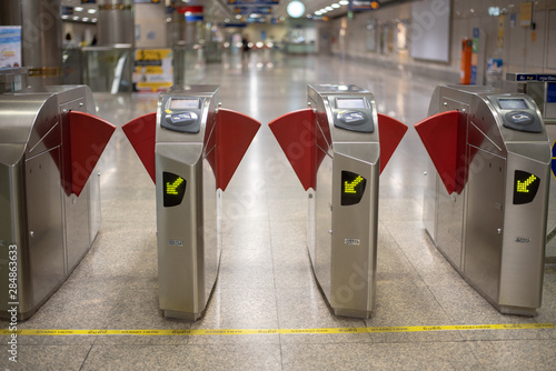 The entrance gate of the subway station