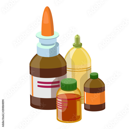 Set medical glass medications