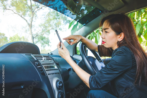 Wall Mural Woman drove astray in the forest