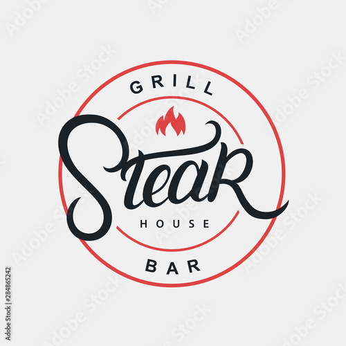 Steak House hand written lettering logo