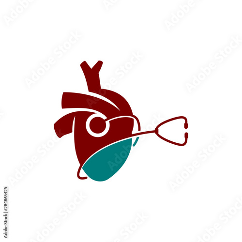 Heart attack risk vector logo icon design Illustration