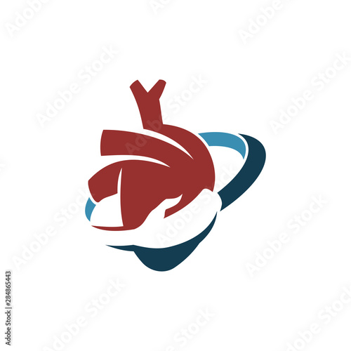 Heart attack risk vector logo icon design Illustration