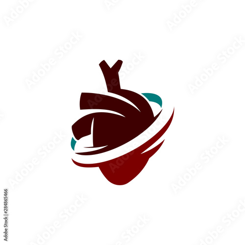 Heart attack risk vector logo icon design Illustration