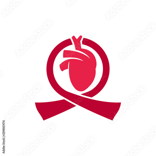 Heart attack risk vector logo icon design Illustration