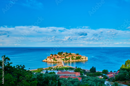 Sveti stefan island during summer
