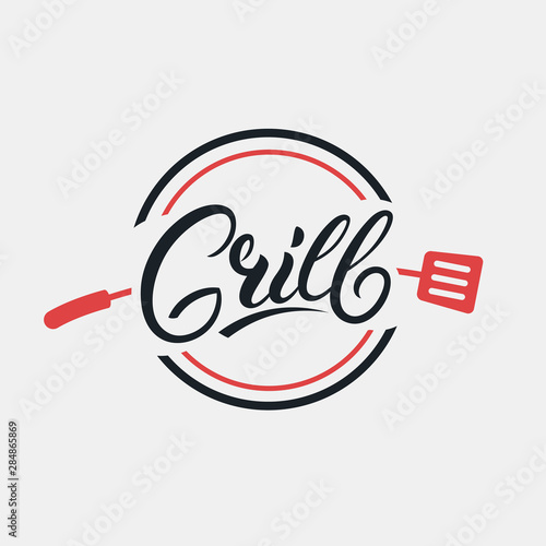 Grill hand written lettering logo