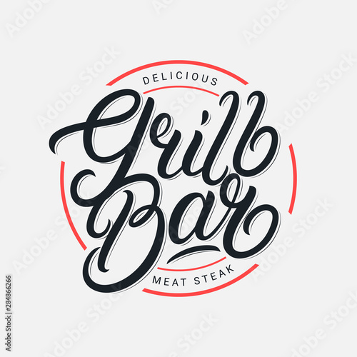 Grill Bar hand written lettering logo