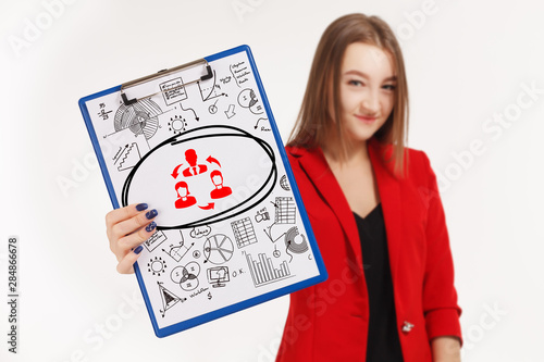 Foto Business, technology, internet and networking concept