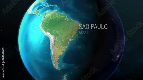 Brazil - Sao Paulo - Zooming from space to earth