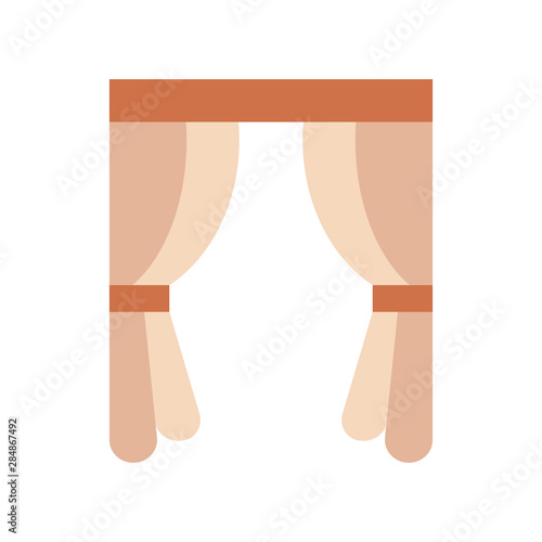 Color icon curtains. Simple vector illustration with ability to change.