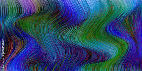 Warped lines colorful vector background. Modern abstract creative backdrop with multicolor stripes. Curly stripes surreal texture.