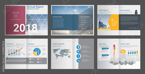 Annual report for company profile & advertising agency brochure, Suitable for professional introduction of the business and aims to inform the audience about its products and services.