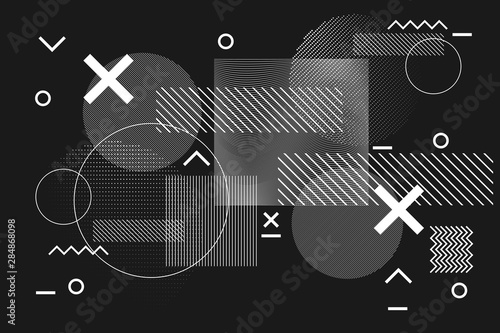 Abstract geometric black and white glitch background