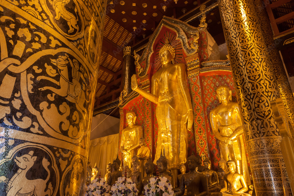 Golden Buddha statue in thailand temple