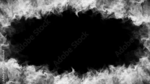 Smoke Frame Overlay on Black Background