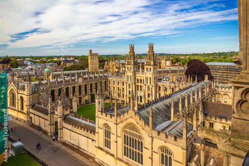 High angle view of King's College Chapel, UK photo