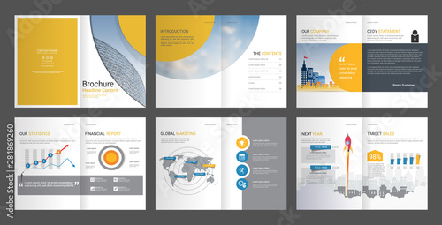 Annual report for company profile & advertising agency brochure, Suitable for professional introduction of the business and aims to inform the audience about its products and services.