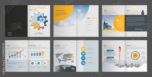 Annual report for company profile & advertising agency brochure, Suitable for professional introduction of the business and aims to inform the audience about its products and services.