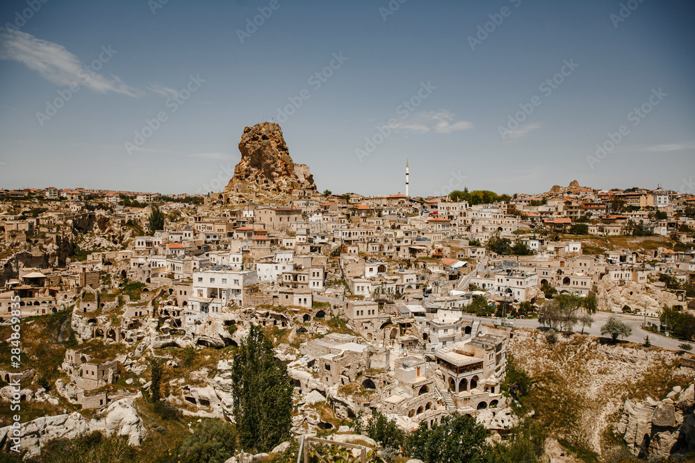 A panoramic view of the village of Uchisar, Cappadocia