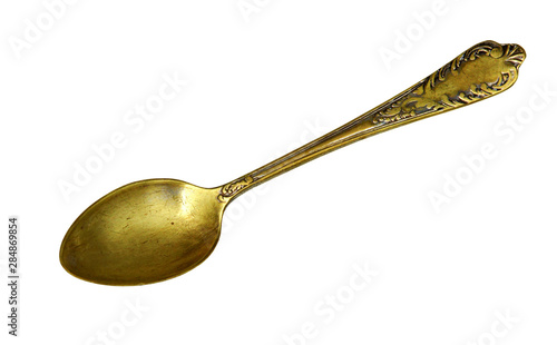 Antique gold or brass teaspoon