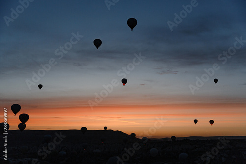 balloons in Cappadocia at dawn