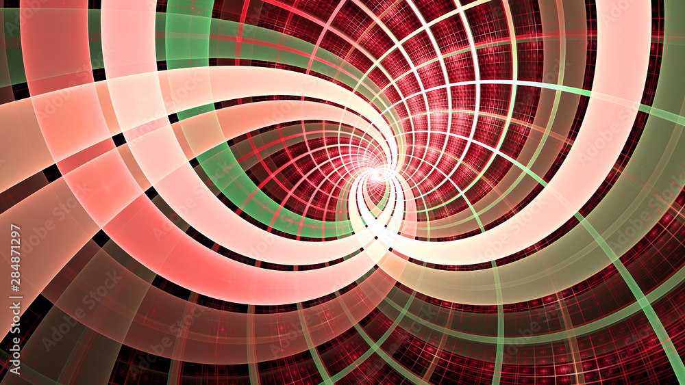 Abstract fractal background made out of interconnected spirals in shining red,green Abstract fractal background made out of interconnected spirals in shining red,green