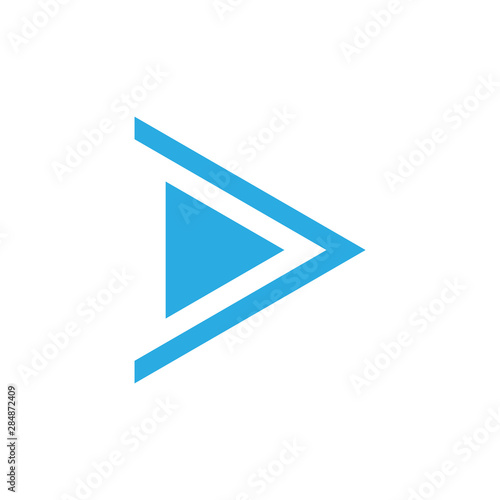letter d triangle arrow simple geometric logo vector