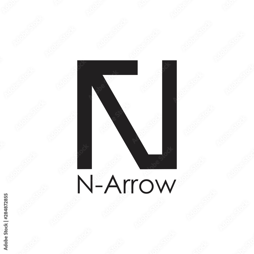 letter n arrow shape geometric line logo vector letter n arrow shape geometric line logo vector