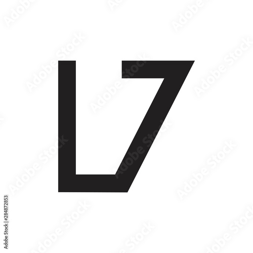 letter l7 simple geometric line logo vector