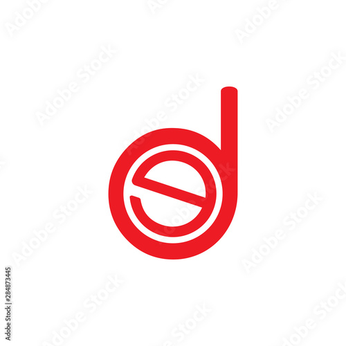 letter ed circle geometric logo vector
