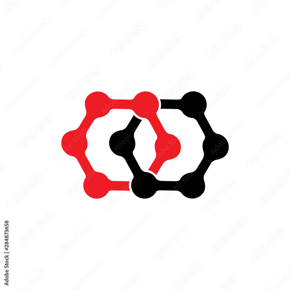 linked hexagonal dots simple logo vector linked hexagonal dots simple logo vector