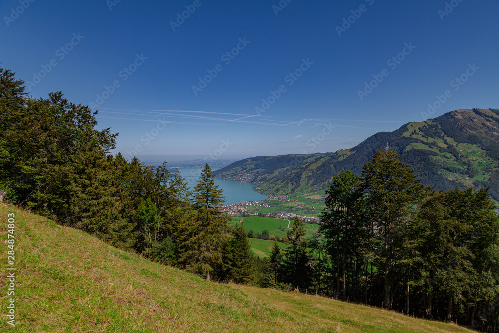 Zug Lake (Zugersee) - view from the hillside of Rigi - Arth, Switzerland