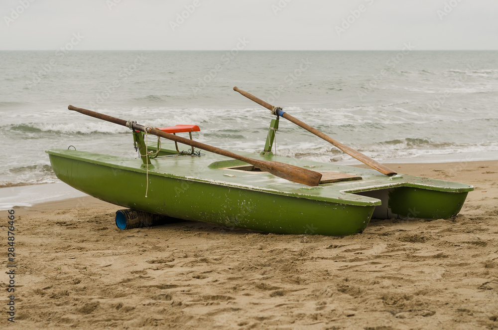 Old lifeboat on the beach