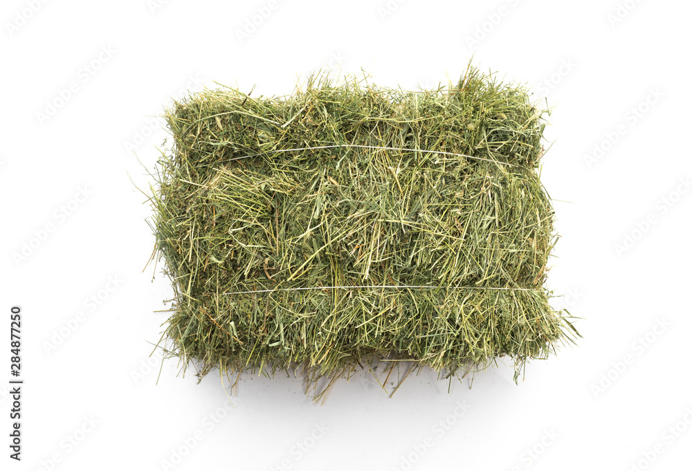 Studio shot of straw hay on a white background. - obrazy, fototapety, plakaty 