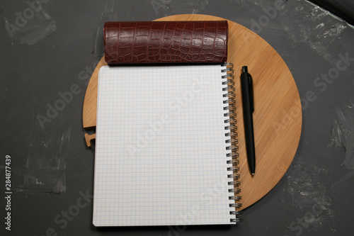 Squared notepads against the background