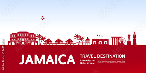Jamaica travel destination grand vector illustration.