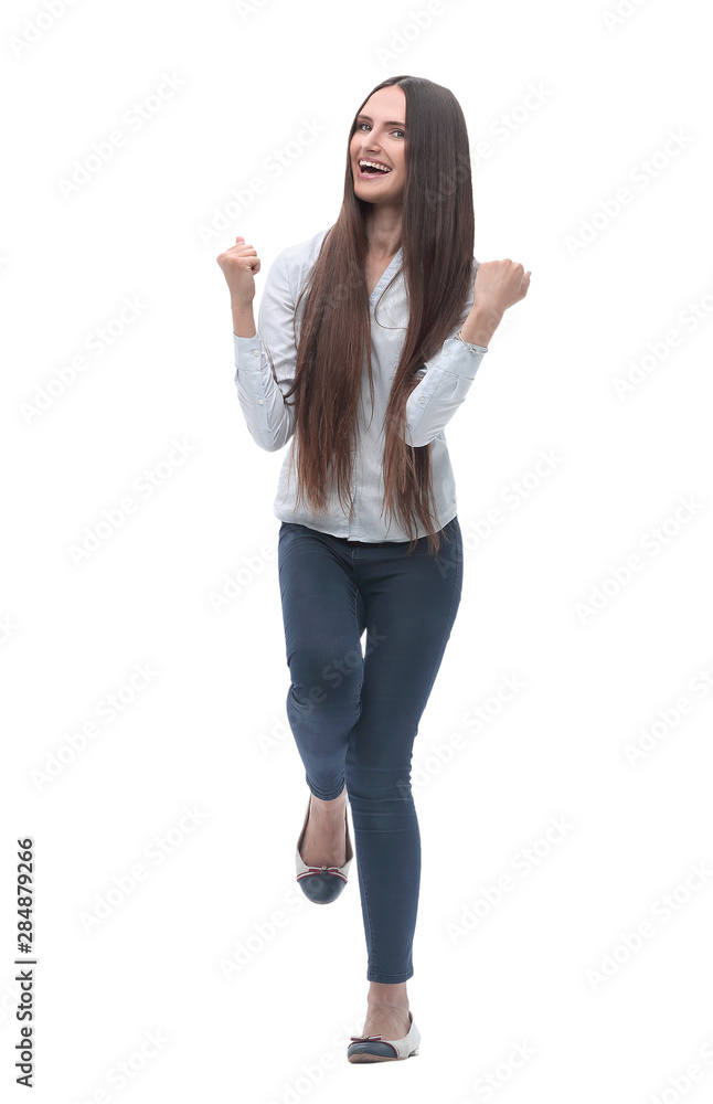 very happy young woman . isolated on white very happy young woman . isolated on white