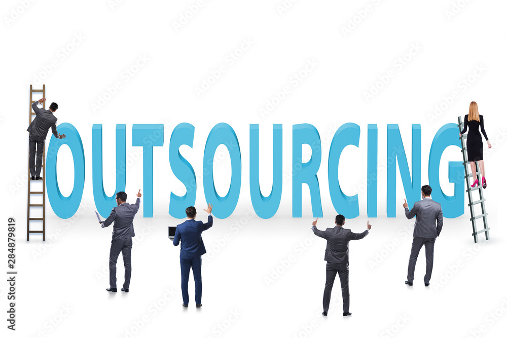 Fototapeta premium Concept of outsourcing in modern business