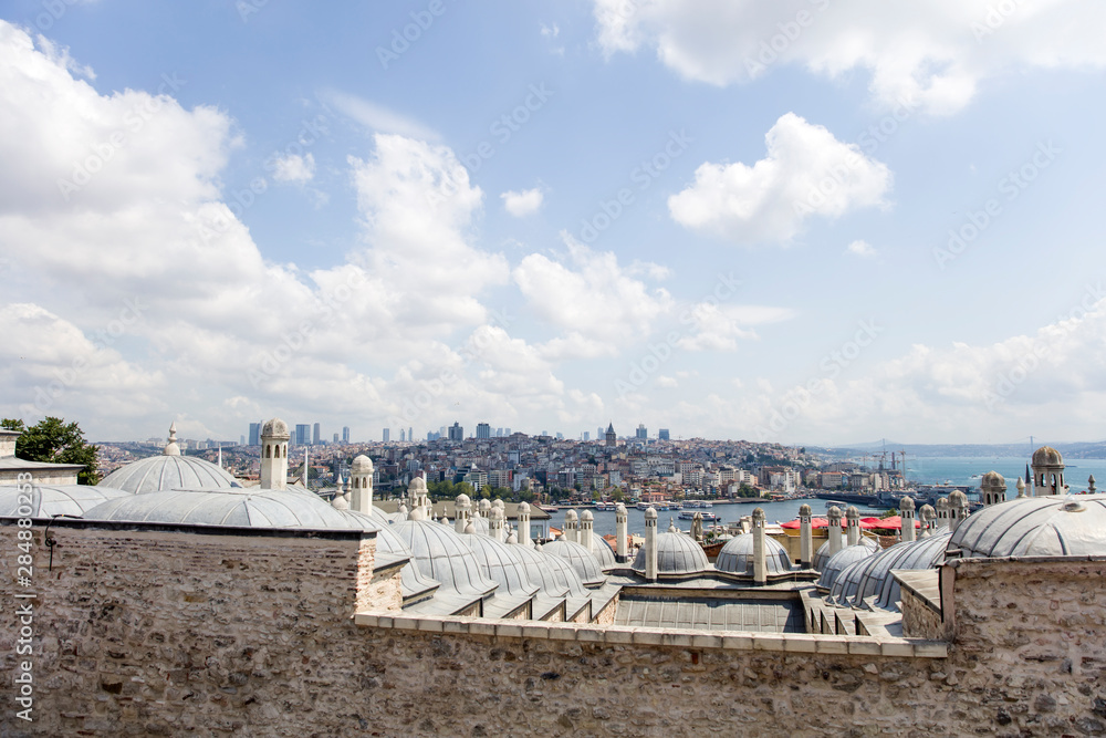 Top view of Istanbul and the roof of the Suleymaniye Mosque