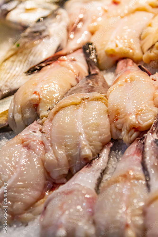 Monkfish (Lophius piscatorius) on the market Monkfish (Lophius piscatorius) on the market