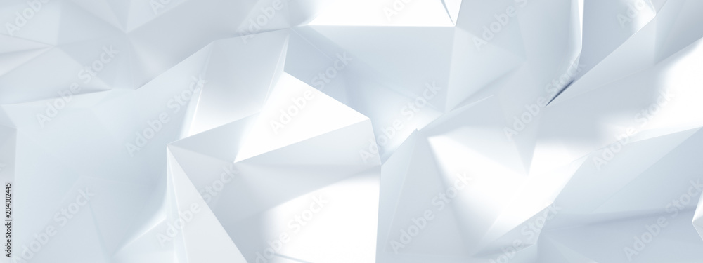 White background with crystals, triangles. 3d illustration, 3d rendering. White background with crystals, triangles. 3d illustration, 3d rendering.