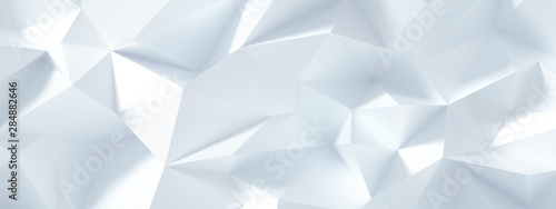Fototapeta Naklejka Na Ścianę i Meble -  White background with crystals, triangles. 3d illustration, 3d rendering.